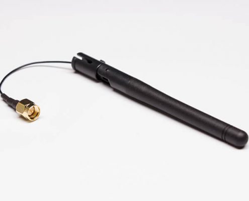 GSM外置天线2dbi 黑色小s胶棒天线焊SMA接口（公头公针）